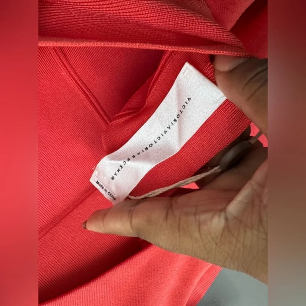 NWT VICTORIA‎ BECKHAM A-Line Coral Dress size 12 - Picture 8 of 11